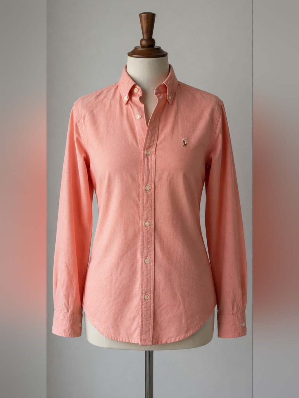 Ralph Lauren Kids Button-Down Shirt – Size 6 – Coral/Salmon Pink